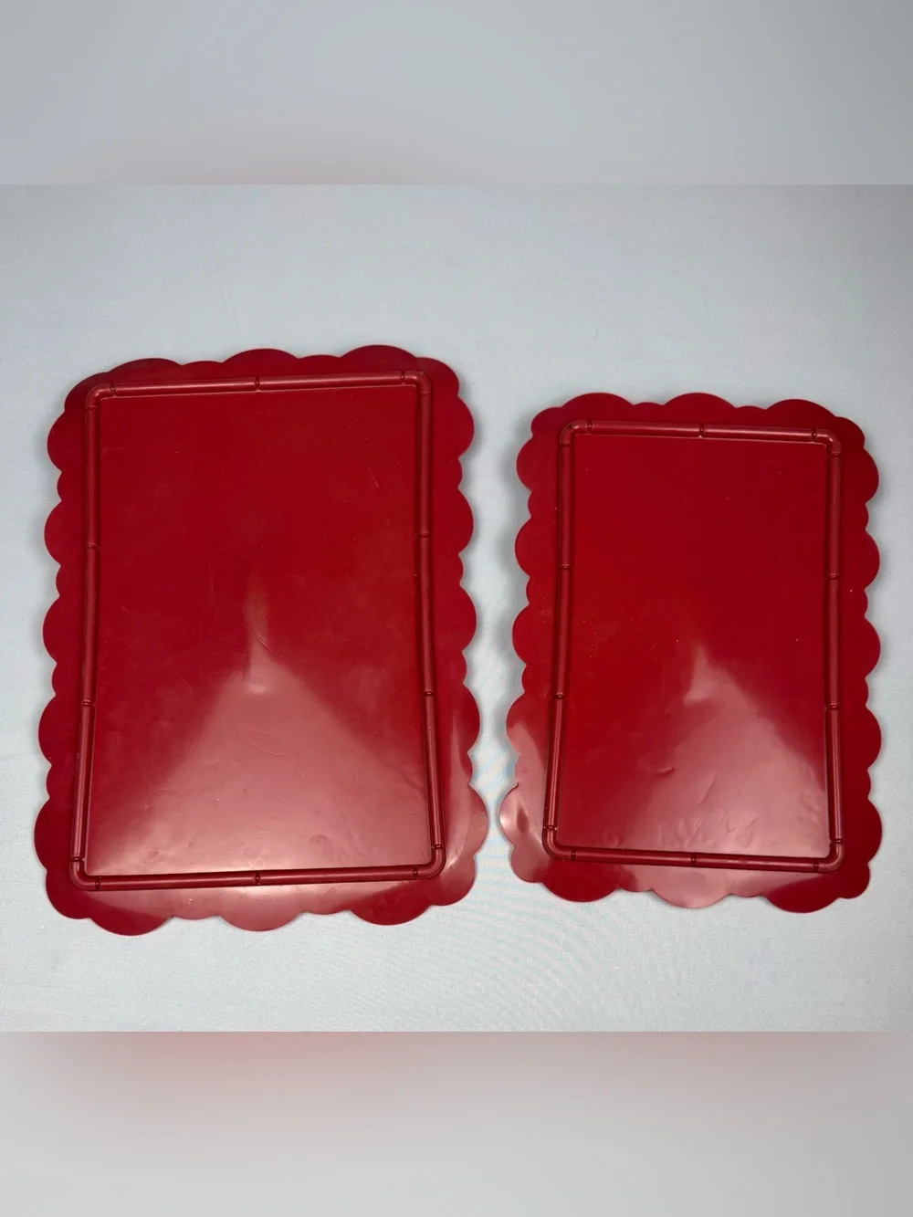 Vintage Casserole Baking Dish Covers Set of 2 Red Floral Kitchen Covers